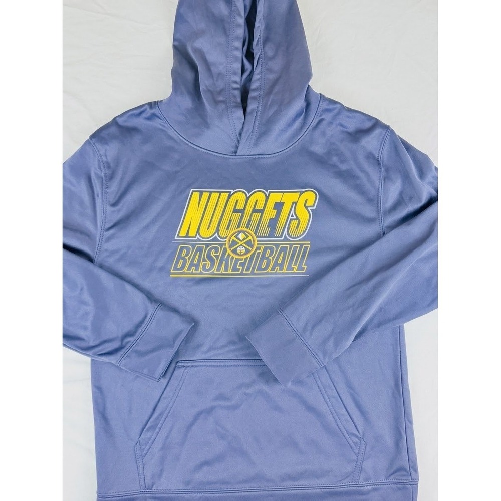 Denver Nuggets Hoodie Kids Size L 14/16 Blue NBA Basketball Pullover Sweatshirt